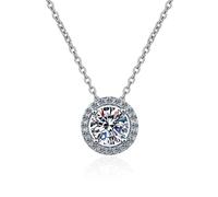 CHCWR Moissanite Necklace Pendant 0.5ct D with Necklace for Women
