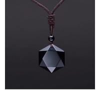 CHCWR Natural Gemstones Black Obsidian Stone Pendant Crystal Necklace 30mm for Souvenir Gift 1pc