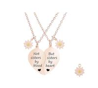 CHCWR Necklace for 2-Split Heart Necklace Not Sisters Pendant Friendship Necklace Set Valentines Day Gifts for Her