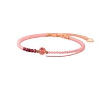 CHCWR New 2025 Unisex Natural Stone Strawberry Quartz Women Bracelet Silver 925 Jewelry Garnet Bracelets On Hand Pink Crystal Bead Gift For Daughter Decoration Luxury Trendy Best For Women And Men