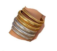 CHCWR New 2025 Unisex Waterproof Stainless Steel Retro Elasticity Thick Luxury Polish Bracelet 18K Gold Plated Trend Fashion Jewelry Findings Men Women Trendy Accessories Creative Gift For And