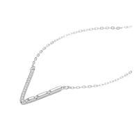 CHCWR New 2026 Arrive Unisex Real 925 Sterling Silver Letter Pendant Necklace For Women Dazzling Zircon Fine Female Decoration Jewelry Luxury With You Accessories Trendy Creative For Women And Men
