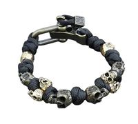 CHCWR New 2026 Unique Design Skull Bracelets Men Vintage Adjustable Handmade Woven Bracelet Punk Rock Motorcycle Male Decoration Jewelry Luxury With For You Accessories Trendy Creative Best Gift