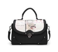 CHCWR Nubuck women's bag lock vintage style handbag solid color one-shoulder crossbody bag