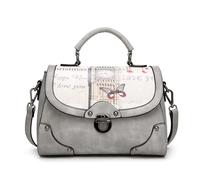 CHCWR Nubuck women's bag lock vintage style handbag solid color one-shoulder crossbody bag