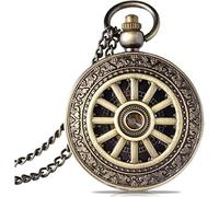 CHCWR Pocket Watch,Mens Pocket Watch Mechanical Golden Case Roman Numerals