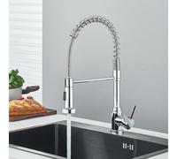 CHCWR Removable Gourmet Kitchen Faucet 2 Modes Rotatable Deck Mount Single Handle Cold Hot Water Mixer Kitchen Sink Crane,Chrome A