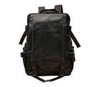 CHCWR Retro Genuine Leather Travel Backpack For Men Handmade Cowhide Shoulder Bag Vintage Black Large Capacity Laptop Bag