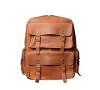 CHCWR Retro Leather Backpack For Men Large Capacity Genuine Leather Mens Backpack Cowhide Travel Bag For Men (Color : Retro brown, Size : 17.7 * 13.4 * 5.9inch)