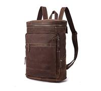 CHCWR Retro Men's Large Capacity 14-inch Backpack Outdoor Backpack Computer Bag Mountaineering Bag Big (Color : A, Size : 40 * 29 * 14cm)