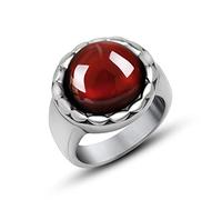 CHCWR Ring, Mens Bands Retro with Stone Stainless Steel Set for Men
