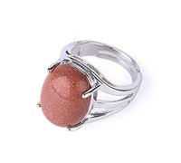 CHCWR Rings For rls, Inlaid Oval Natural Brown Sandstone Stone Adjustable Op Knuckle Tail Ring Finger Joint Ring Jewelry For Wom Lady rls Wedding Valtine'S Day ft
