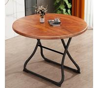 CHCWR Round Folding Table with Thick Table Top Lightweight and Space Saving Dining Table for Patio Backyard Dining Room and Events Sturdy Metal Frame 70cm