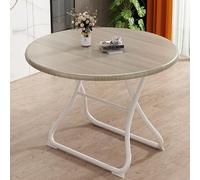 CHCWR Round Folding Table with Thick Table Top Lightweight and Space Saving Dining Table for Patio Backyard Dining Room and Events Sturdy Metal Frame 70cm