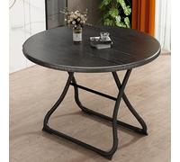 CHCWR Round Folding Table with Thick Table Top Lightweight and Space Saving Dining Table for Patio Backyard Dining Room and Events Sturdy Metal Frame 70cm