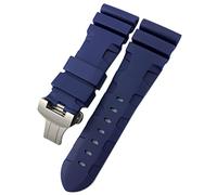 CHCWR Rubber Watchband 22Mm 24Mm 26Mm Silicone Watch Strap Fit for Submersible Luminor Pam Green Blue Waterproof/Blue Folding/26Mm