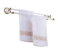 CHCWR Stainless Steel Towel Bar Rail，Dual Rod Towel Rails，Wall Mounted Holder for Bathroom Hardware and Kitchen - 30cm-80cm, White Gold (Size : 64cm) Present