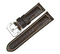 CHCWR Vintage Cow Leather Watch Band 20Mm 22Mm 24Mm 26Mm Watch Accessories Brown Watchbands Compatible with Watch Strap /22Mm/Black B