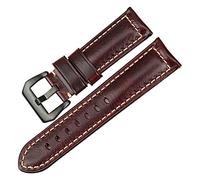 CHCWR Vintage Cow Leather Watch Band 20Mm 22Mm 24Mm 26Mm Watch Accessories Brown Watchbands Compatible with Watch Strap /22Mm/Black B