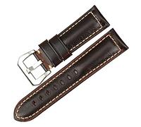 CHCWR Vintage Cow Leather Watch Band 20Mm 22Mm 24Mm 26Mm Watch Accessories Brown Watchbands Compatible with Watch Strap /22Mm/Black B