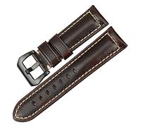 CHCWR Vintage Cow Leather Watch Band 20Mm 22Mm 24Mm 26Mm Watch Accessories Brown Watchbands Compatible with Watch Strap /22Mm/Black B