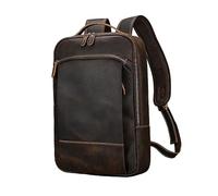 CHCWR Vintage Mens Leather Backpack Leather Retro Backpack for Men Large Classic Travel Backpack for Men Laptop Bag(Single Layer Light)