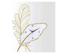 CHCWR Wall Lamp Clock Feather Decor Living Room Creative Clock Wall Lamp