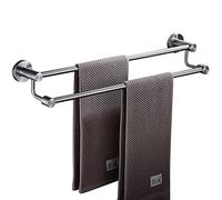 CHCWR Wall Mounted Double Rail Stainless Steel Towel Holder Bar for Bathroom and Kitchen, 2 Bar, Silver(Screws Included) (Size : 50cm) Present