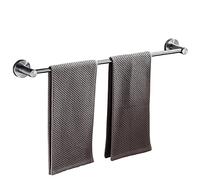 CHCWR Wall Mounted Towel Bar Rail Single Towel Holder, 30cm~120cm Round Towel Bar Rack Bathroom or Kitchen Accessory, Stainless Steel Brushed Finish (Size : 27.6 inch/70cm) Present