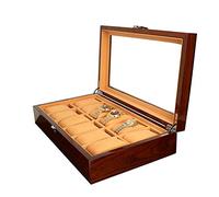 CHCWR Watch Box Storage Men's Watch Box Jewelry Storage Box Multiple Watch Display Boxes High-Grade Wooden Watch Storage Box Cufflinks for Storage and Display,Brown-One Size