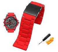 CHCWR Watch Strap For Diesel DZ7370 DZ7395 DZ 7430 DZ7396 Men's Large Dial Silica Gel Fine Steel Watch Band 28mm