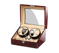 CHCWR Watch Winder Box for 4+6 Automatic Watches Display Storage Case AC Adapter and Battery Powered Quiet Motor (B)