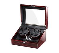 CHCWR Watch Winder Box for 4+6 Automatic Watches Display Storage Case AC Adapter and Battery Powered Quiet Motor (B)