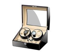 CHCWR Watch Winder Box for 4+6 Automatic Watches Display Storage Case AC Adapter and Battery Powered Quiet Motor (B)