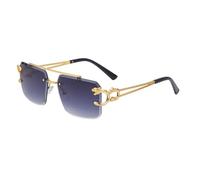 CHCWR Wooden Sunglasses For Men Square Rimless Sunglasses Women Wood Grain Vintage Fashion Glasses Luxury Retro