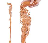 CHCWR Wooden Walking Stick Solid Cane Wood Cane, Hand Carved Crutch Walking Stick Gifts, Fashionable Sturdy Stable for Men and Women-90Cm