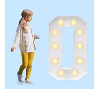 Chdaoce 2.3FT/3.3FT/4FT Large Marquee Mosaic Number with Lights，Light Up Numbers DIY Frame Pre-Cut Foam Board Kit for 1st Birthday 8th Anniversary(Number 0,120CM/47inch)