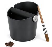 CHDEXU Coffee Knock Box, Small Espresso Knock Box with Brush, Coffee Grounds Knock Out Box with Removable Knock Bar, Coffee Container with Non-Slip Base for Coffee Machines