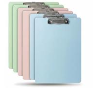 CHDEXU Plastic Clipboard A4 Pack of 6, Clipboard Folder with Retractable Hook for Office and Business Supplies, 3 Coloured Clipboards Holds 100 Sheets