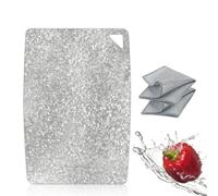 CHDEXU Titanium Chopping Board, Double Side Pure Titanium Cutting Board for Kitchen with Non Slip Mat, Small Cutting Boards for Outdoor Cooking 20 x 29 cm