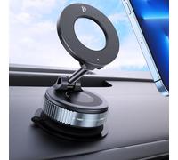 CHDFKKD Upgraded Vacuum Magnetic Car Phone Holder, 360° Rotation Suction Phone Mount, Foldable Magnetic Phone Stand for Your Car/Gym/Mirror/Shower for Smartphone (Black)
