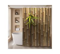 CHDGSJ Bamboo Shower Curtain Set, Shower Curtain Japanese and Asian Inspired Nature Designs, Zen Spa Scenery, Rustic Wild Plants,Waterproof Fabric Bathroom Decor with Hook(90x180cm)