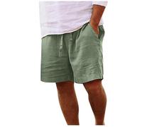 Chdirnely Mens Shorts Deal or No Deal Summer Cotton Linen Shorts with Pockets Casual Wide Leg Drawstring Jogging Shorts Plus Size Holiday Beach Stretch Short Pants