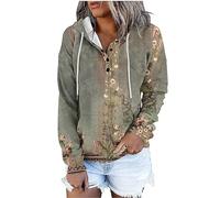 Chdirnely Sweatshirts for Women UK Print Aztec Hoodie Pullover Casual Oversized Long Sleeve Tops Ladies Boho Vintage Sweatshirts Outerwear Sweater Autumn Winter Streetwear