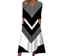 Chdirnely Wedding Guest Dresses for Women UK Daily Deals Maxi Long Dress with Pockets Elegant Floral Printed Dress Plus Size Beach Dress Club Cocktail Work Dresses