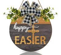 CHDITB 3D Happy Easter Wall Decoration, Merry Easter Front Door Decoration, Welcome Sign Door Wreath, Easter Cross Door Sign, Spring Door Sign, Christian Home, Spring Decoration, Living Room, Bedroom,