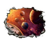 CHDITB 3D Outer Space Decals,Galaxy Planets Wall Sticker,Kids Bedroom Decor