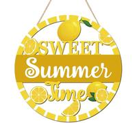 CHDITB 3D Yellow Lemon Door Sign,Sweet Summer Time Welcome Wreath Sign Front Door Decor for Home
