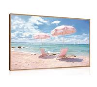 CHDITB Beach Wall Art,Ocean Framed Print,Coastal Canvas Painting(59x39cm)
