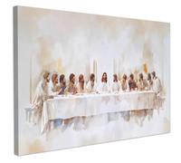 CHDITB Christian Wall Art,Jesus Last Supper Framed Canvas Wall Art,Christian Twelve Apostle Poster,Bible Renaissance Painting,Religious Picture Art Print for Living Room Bedroom Church(59x39cm)